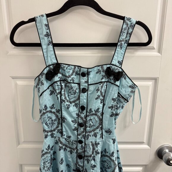 Alchemy by Hell Bunny Blue Sailor Girl Mini Dress Size Small Pinup retro - Picture 5 of 5